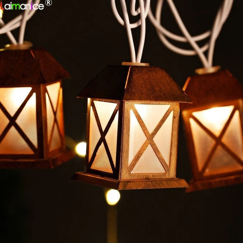 

3M 20Led Fairy Retro House lantern 220V String Lights For Indoor and outdoor wedding Party Christmas Holiday Garland Decoration
