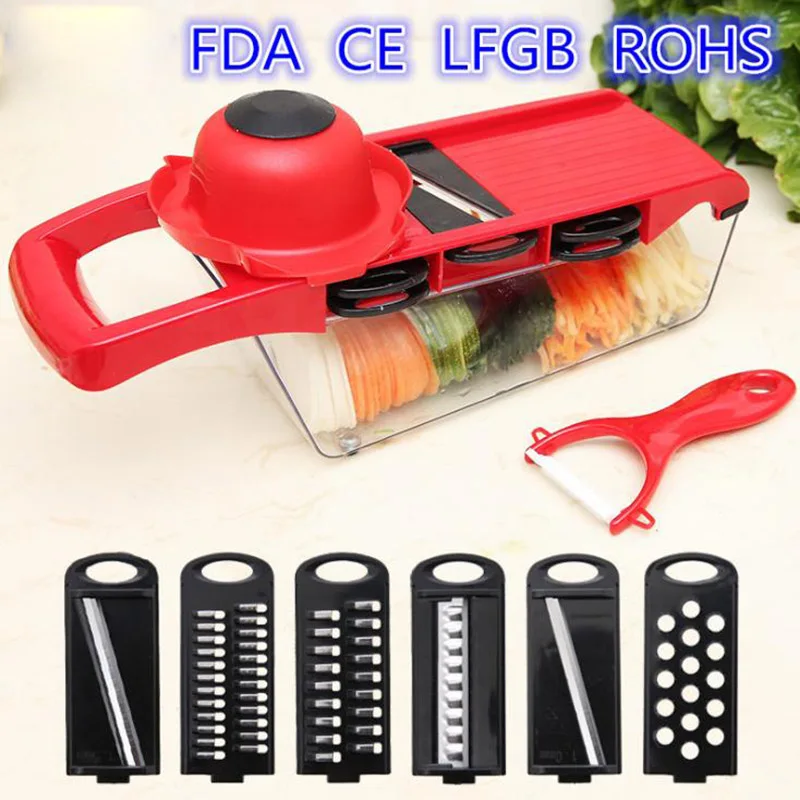 

Vegetable Cutter Vegetable Slicer with Steel Blade Potato Peeler Carrot Cheese Grater Mandoline Slicers Kitchen Accessories Tool