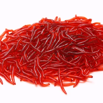 

100pcs/lot High Quality Red Worms Artificial Earthworm Fishing Lure 3.5cm Soft Baits Red Fishy Smell Silicone Bait Soft Lure
