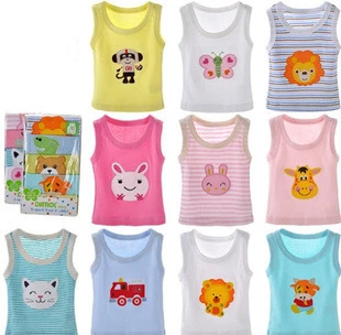

2018 Summer Kids Boys Baby Girls Cartoon T-shirt sleeveless kids Tops 100% cotton children's Clothes gift set 5pcs/lot