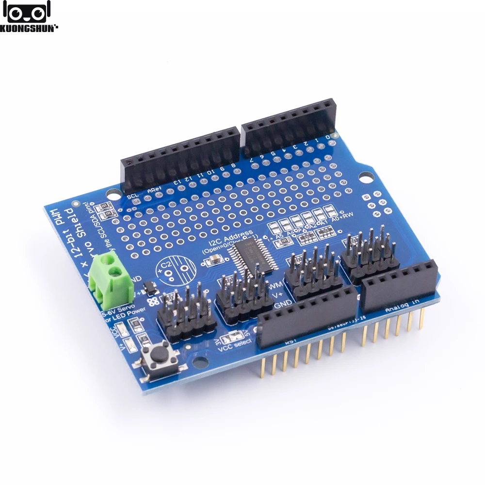 Модуль сервопривода 16 канальный 12 битный PWM I2C интерфейс PCA9685 для платы