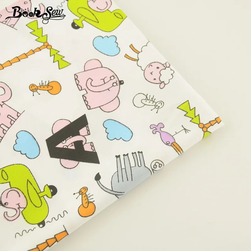 Booksew Fat Quarter прекрасный животный узор 100% хлопок саржевая Ткань Домашний текстиль