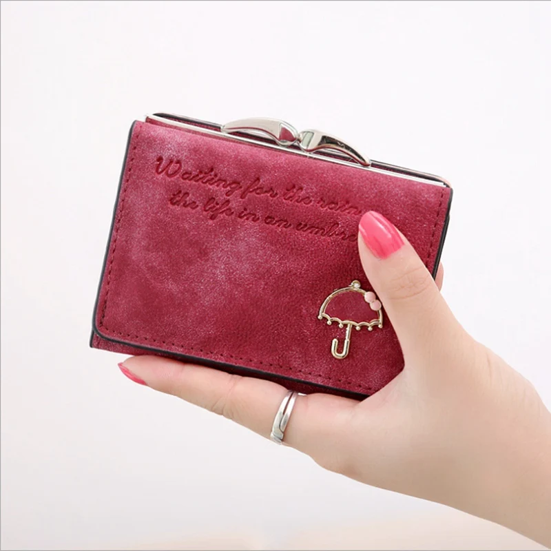 

New Fashion Women Lady Umbrella Pattern Leather Wallet Card Clutch Purse Short Bag