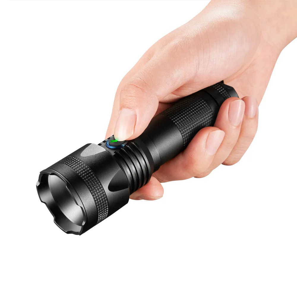 

Lumintop Zoom1 Zoom adjustable Flashlight CREE XPL-HD max 850 lumen beam throw 210m RGB Rechargeable Torch with 18650 battery