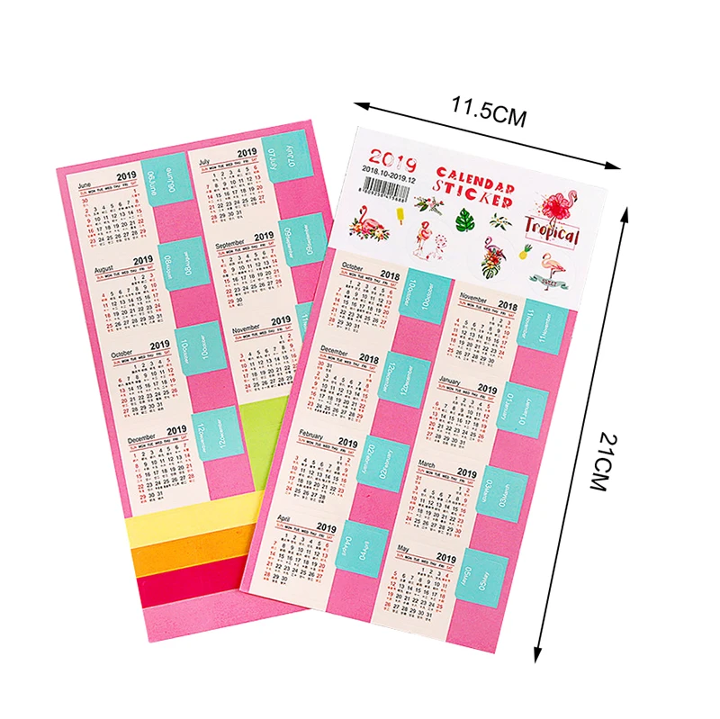 2 шт./упак.- календарь Симпатичный мини декоративные Стикеры s этикетка календарь органайзер для стикеров корейские канцелярские офисные Су