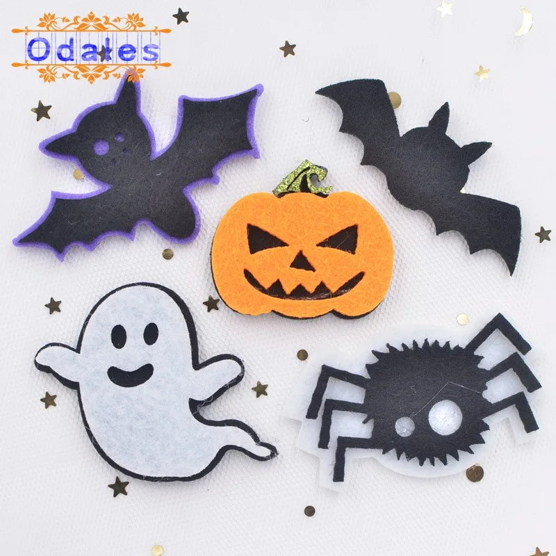 

30Pcs Halloween Appliques Ghosts Pumpkins Bats Spider Decorative Patches Ghosts Pumpkins Bats Spiders Scrapbooking Supplies