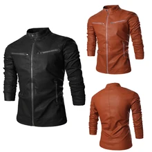 2017 Autumn Faux Fur Coats PU Leather Jacket Mens Winter Coat Overcoat Zipper Trend Slim Fit Youth Motorcycle Suede Jacket Male