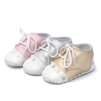 

Lace-Up Shoes England Baby Girl Shoes Indoor Crib Shoes PU Walking Shoes First Walkers