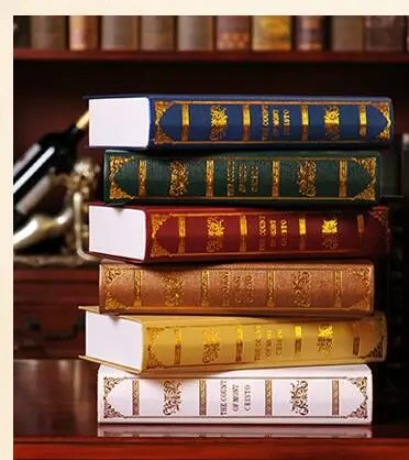 

wholesale 6PCS 4.5*17*27CM model books classical Book Storage Box Hot Sale Solid Wooden classical of storage