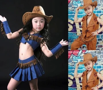 

2016 Hot sale Party Cosplay Costume Cowboy Costumes Fancy dress Vaquera ropa de juego vestido For Kids or Kids The stage Costume