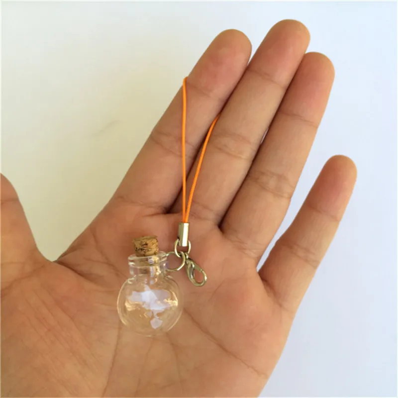 10 pcs 20x24x6 mm Mini Glass Bottles With Corks DIY Cute Key Chains