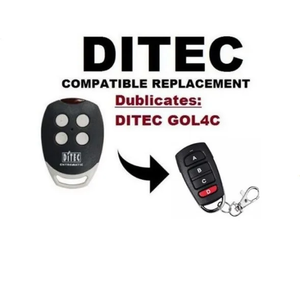 

20pcs-100pcs DITEC GOL4C Replacement Universal remote control transmitter replacement clone 433.92/433MHz fixed code