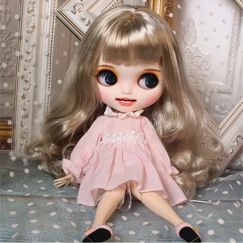 Кукла Blyth ICY DBS для серии № BL8800 серебряные волосы резные губы улыбка матовое лицо