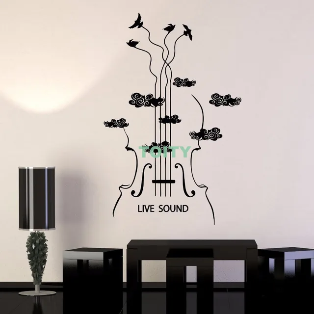 vinyl wall decal violin musical instrument store musician sticker