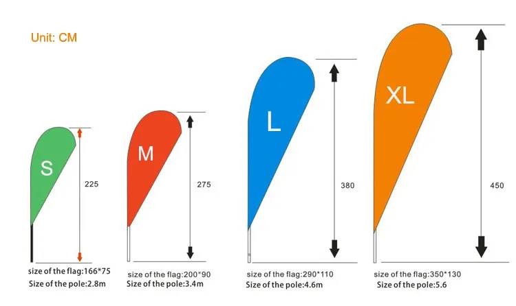 Пляжный флаг с использованием, каплевидный, перо баннер 4,6 м L размер флагшток, алюминиевый флагшток из стеклопластика, летающий флаг, только флагшток