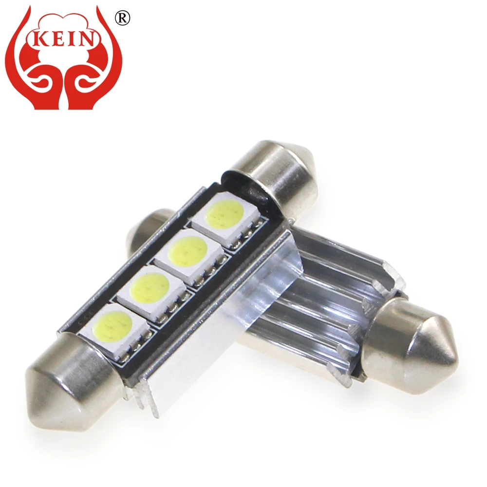 

KEIN 2PCS Festoon 41mm LED Car C5W C3W C10W Nonpolarity 5050 4SMD Auto License Plate Bulb Interior Reading Dome lights Lamp 12V