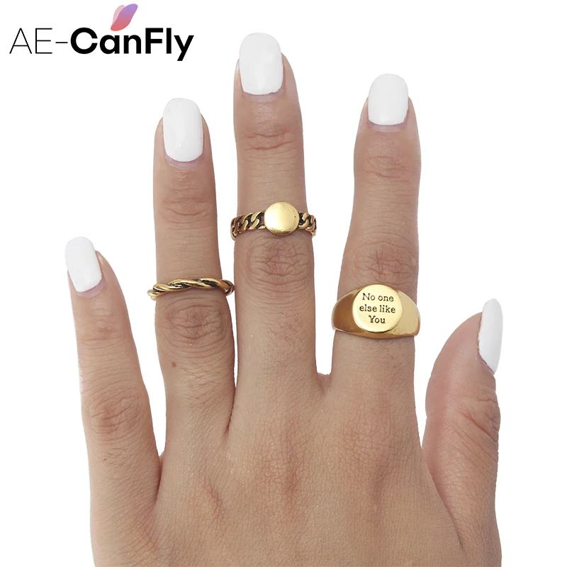 

AECANFLY Urban Rings Set Twist Above Knuckle Stacking Band Mid Ring 3PCS/Set Charm New US Size 5.5 2D4013