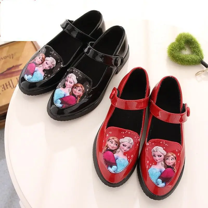 Лакированные туфли «Эльза» для девочек; вечерние туфли ярких цветов на низком каблуке для девочек; школьная обувь для девочек; Calzado Ninas reine des neiges