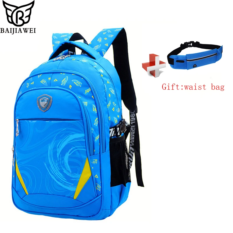 BAIJIAWEI Printed Children School Bag Alleviate Burdens Unisex font b Kids b font font b Backpack