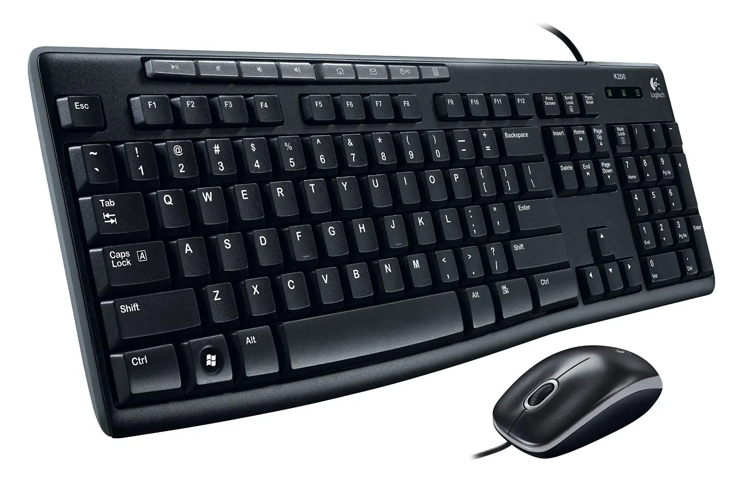 Logitech Media Combo MK200 полноразмерная клавиатура и оптическая мышь высокой четкости