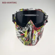Красочные мотоциклетные модульные маски Съемные очки и рот фильтр Oculos мотокросса очки для 3/4 открытый шлем