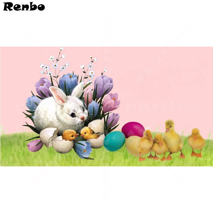 

Home Decor 5D Diy Diamond Painting Ducklings/Rabbit/Eggs Cross Stitch Full Square Drill Mosaic Diamond Embroidery Crafts B137