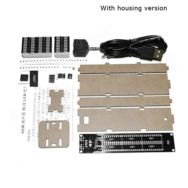 

Unsolder!!! Dual Channel AS30 Binaural 30 Segment LED DIY Kit Music Spectrum VU Meter