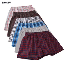 6 Teile/los BXMAN hochwertigen Klassischen Karierten Männer Boxershorts Großen 3XL-4XL Herren Unterwäsche Baumwolle Mix Farben
