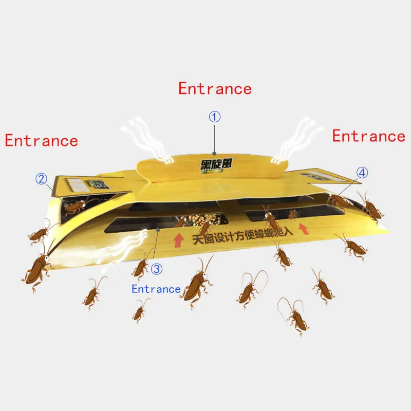 Эффективная приманка для уничтожения тараканов липкие ловушки из экологически чистого нетоксичного от тараканов для дома