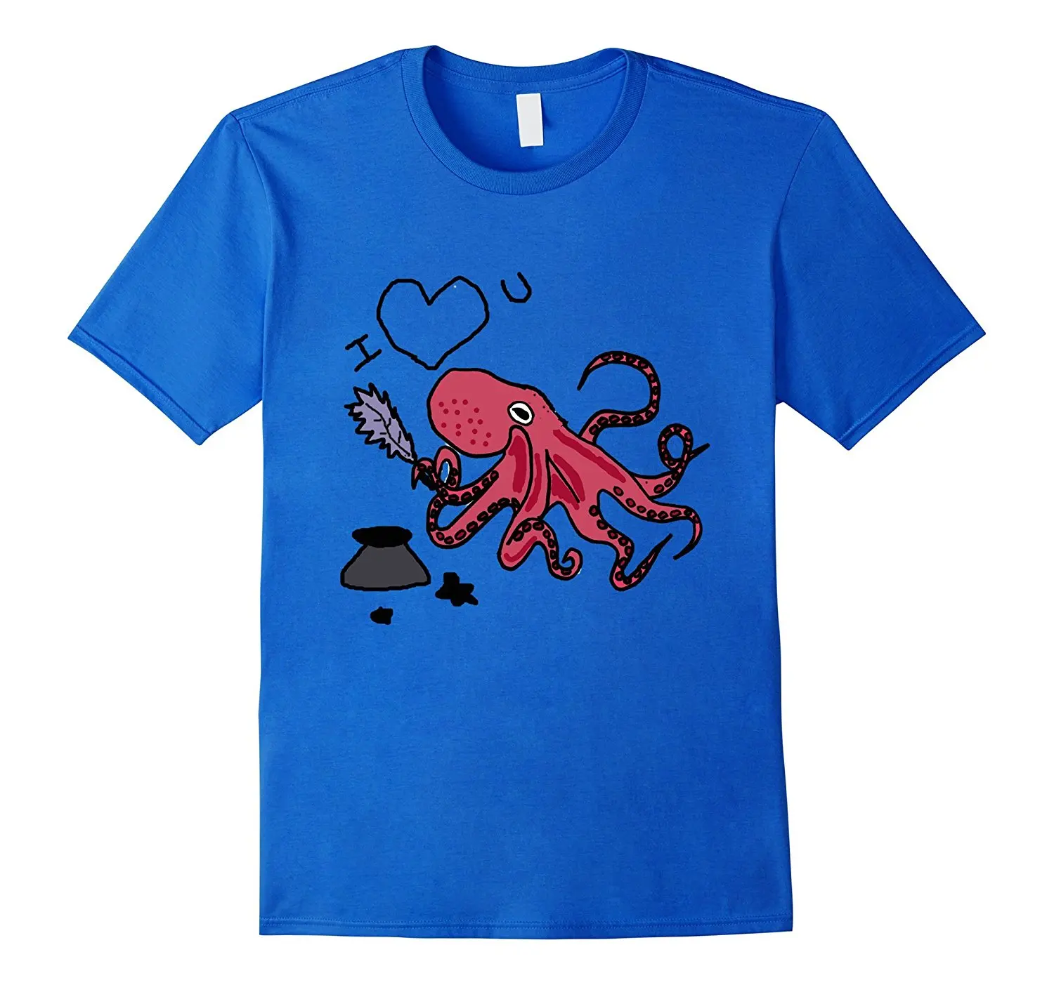 Smiletodaytees Funny Octopus Love Cartoon T-shirtT Shirt Men 2017 Fashion | Мужская одежда