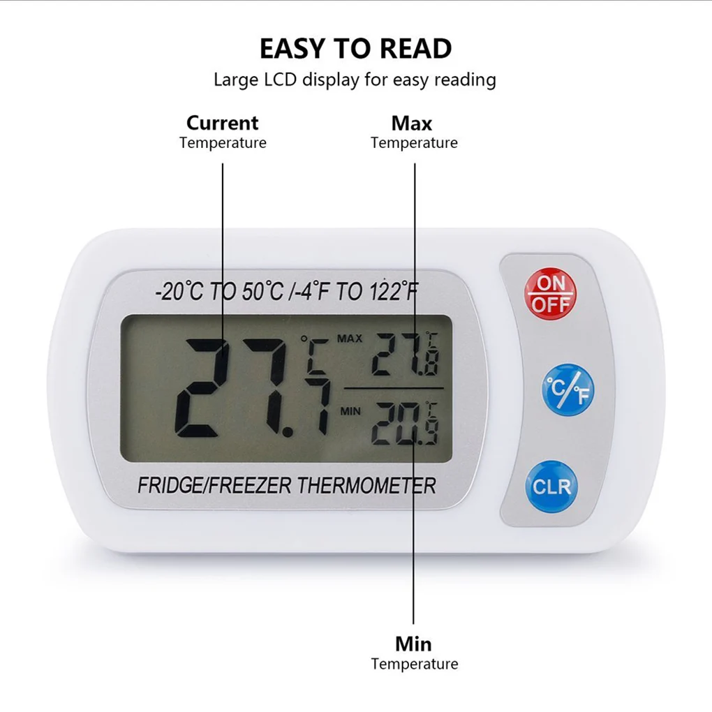 4 Pack Fridge Thermometer Refrigerator Thermometer, Fridge