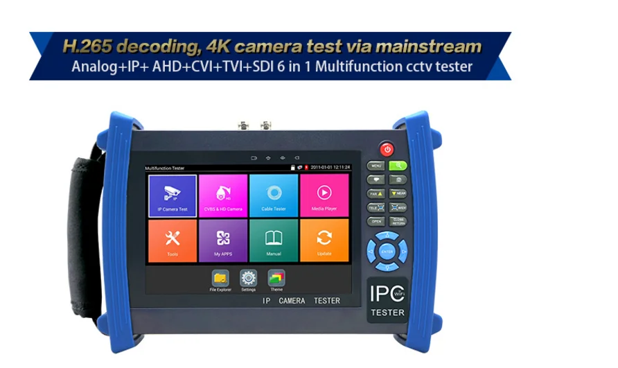 hot sale 7 Inch CCTV Tester Monitor Plus H.264/ H.265 4Kcctv monitor7 inch cctv monitorcctv