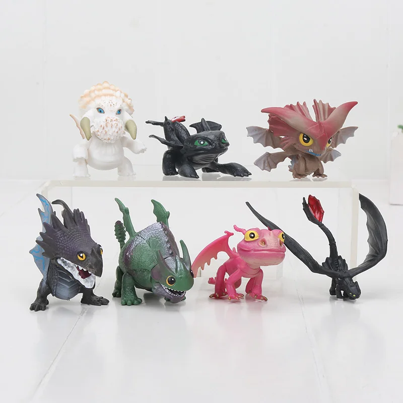How to Train Your Dragon 3 Dragon Toys Night Fury Toothless PVC Action Figure Toys Dolls 7pcs/set