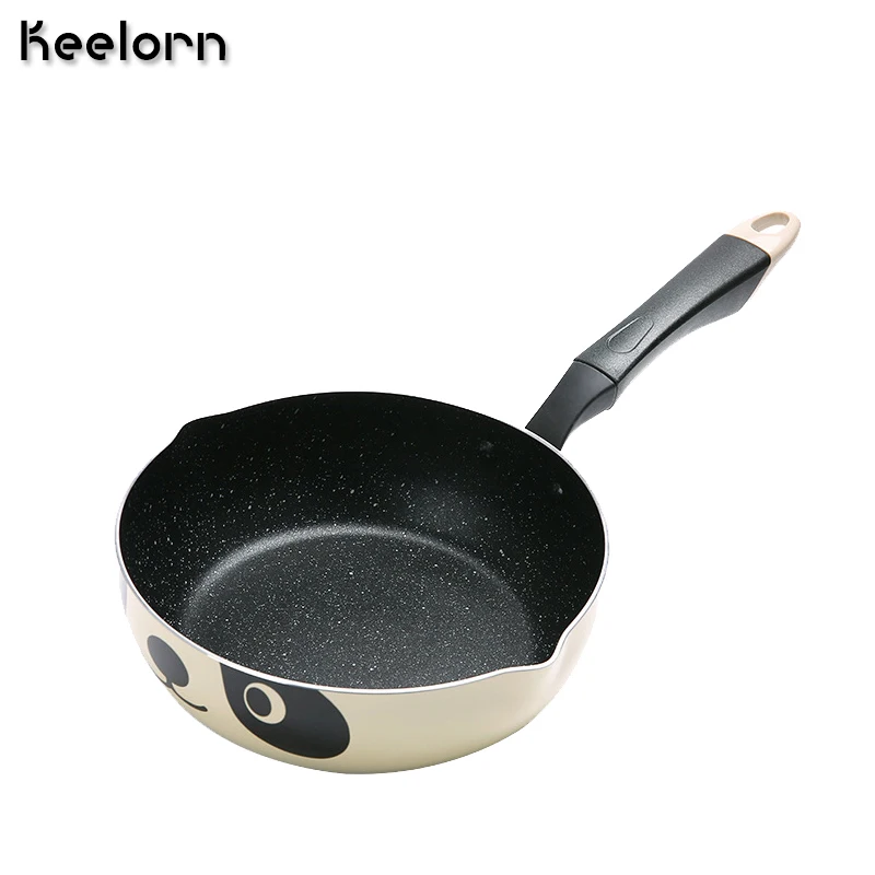 

Keelorn 20cm Panda Saute Pans Non-Stick Without Pot Cover Aluminum Alloy General Use for Gas and Induction Cooker Pans