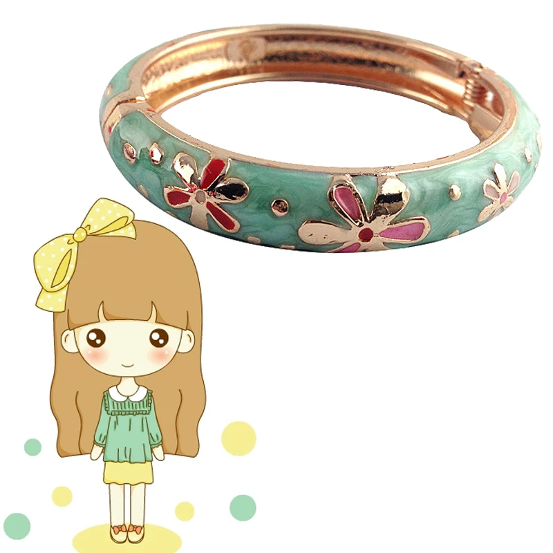 

Children's Lovely Flower Bangle Cute Girl's Bracelets Trendy Accessories Beautiful Jewelry Best Gift For Children