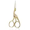 Stainless Steel Retro Tailor Scissor Crane Shape Sewing Small Embroidery Craft CrossStitch Scissors DIY Home Tools Golden silver 1