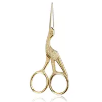 Stainless Steel Retro Tailor Scissor Crane Shape Sewing Small Embroidery Craft CrossStitch Scissors DIY Home Tools Golden silver 1