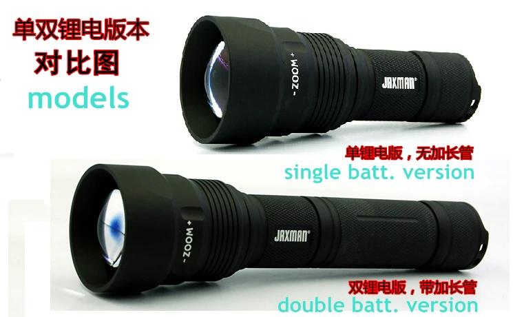 Фонарь JAXMAN Z1 с оптическим зумом фонарь со стеклянным покрытием AR Lense CREE XML2 26650