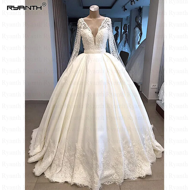 Robe De Mariee Luxury Long Sleeve Wedding Dresses 2019 Princess Ball