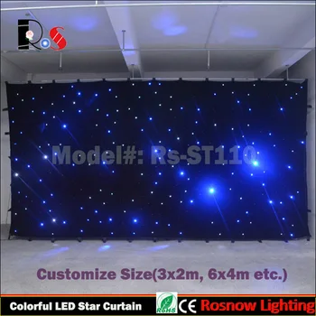 

5x4M White/Blue/Green/Red/UV LED curtain starlit led visual backdrop cloth with carry bag