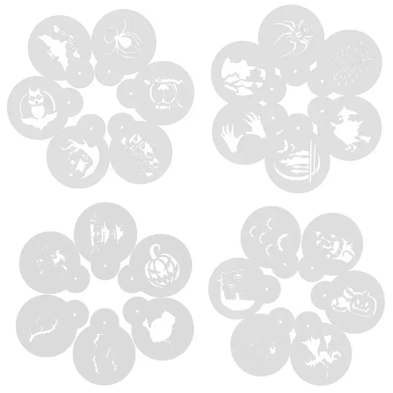 

6pcs/Set DIY Halloween Coffee Stencils Cake Baking Scrapbooking Painting Decorative Templates Tools