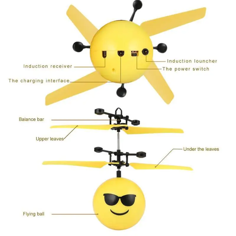 Новые продукты подвесной Экспрессия шаровидный датчик самолет улыбка пульт дистанционного управления летающий шар пульт дистанционного управления игрушка