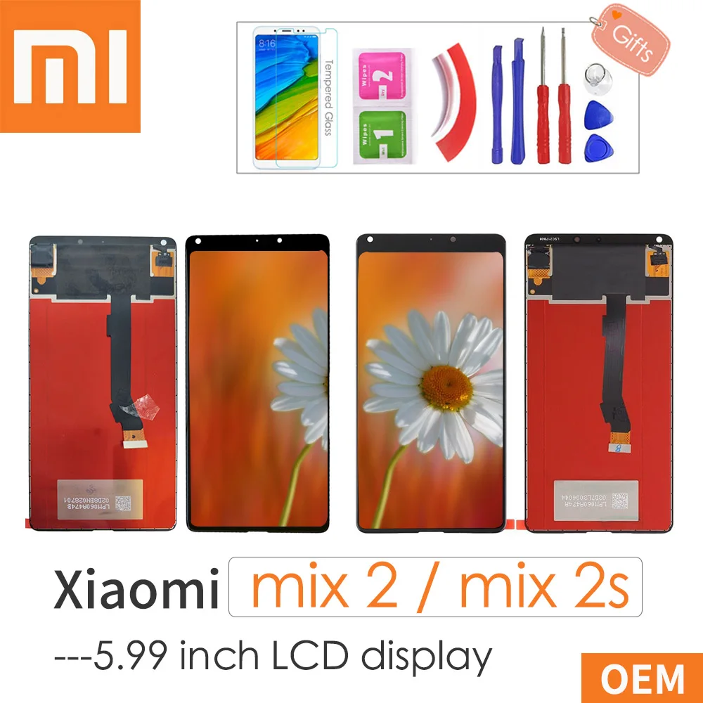 5.99" For Xiaomi Mix 2S Mix2S LCD Display+Touch Screen Digitizer Assembly Replacement for MI Mix 2 MIX2 with Gifts