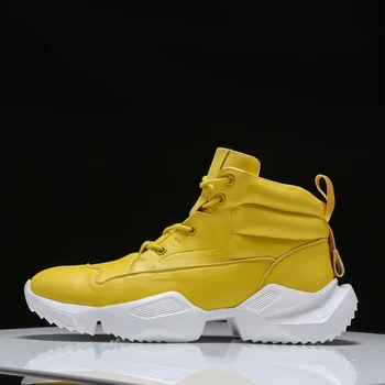 

CuddlyIIPanda Men Chunky Trainers Sneaker Spring Autumn High Top Walking Casual Shoes Thick Sole Breath Shoes Zapatillas Hombre