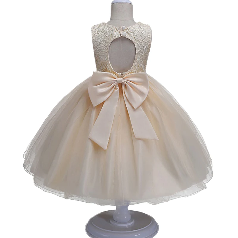 

New Kids baby lace princess dress for girl formally elegant birthday party dress Big bow tutu princes dress Baby girls clothes