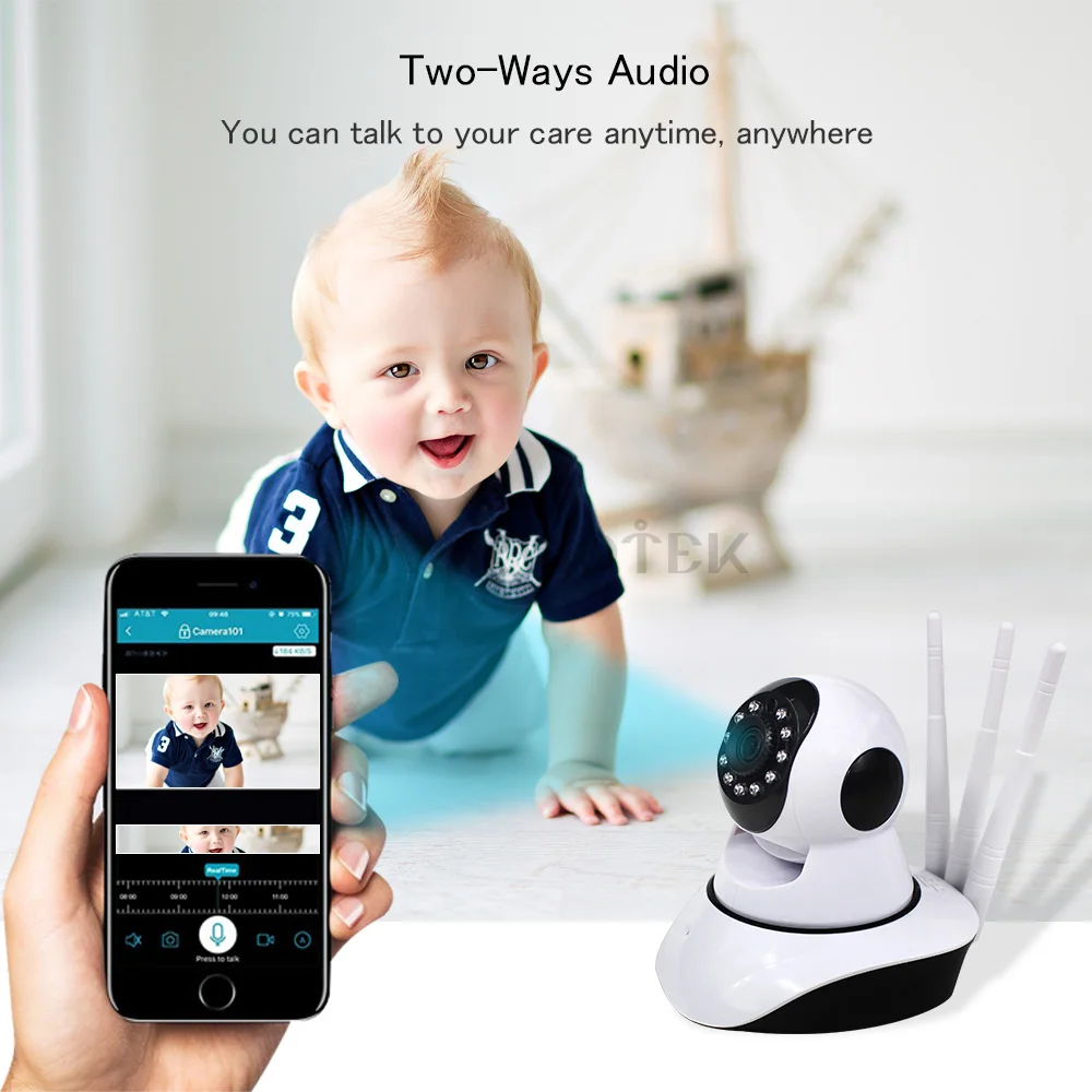  1080P Baby Monitor Wifi Macchina Fotografica Del Bambino con Monitor di Sicurezza Domestica A Due v