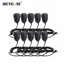 10 шт. Retevis RS-111 PTT микрофон динамик микрофон для Kenwood Baofeng UV-5R 888S UV5R H777 RT5R для TYT для Puxing Walkie Talkie