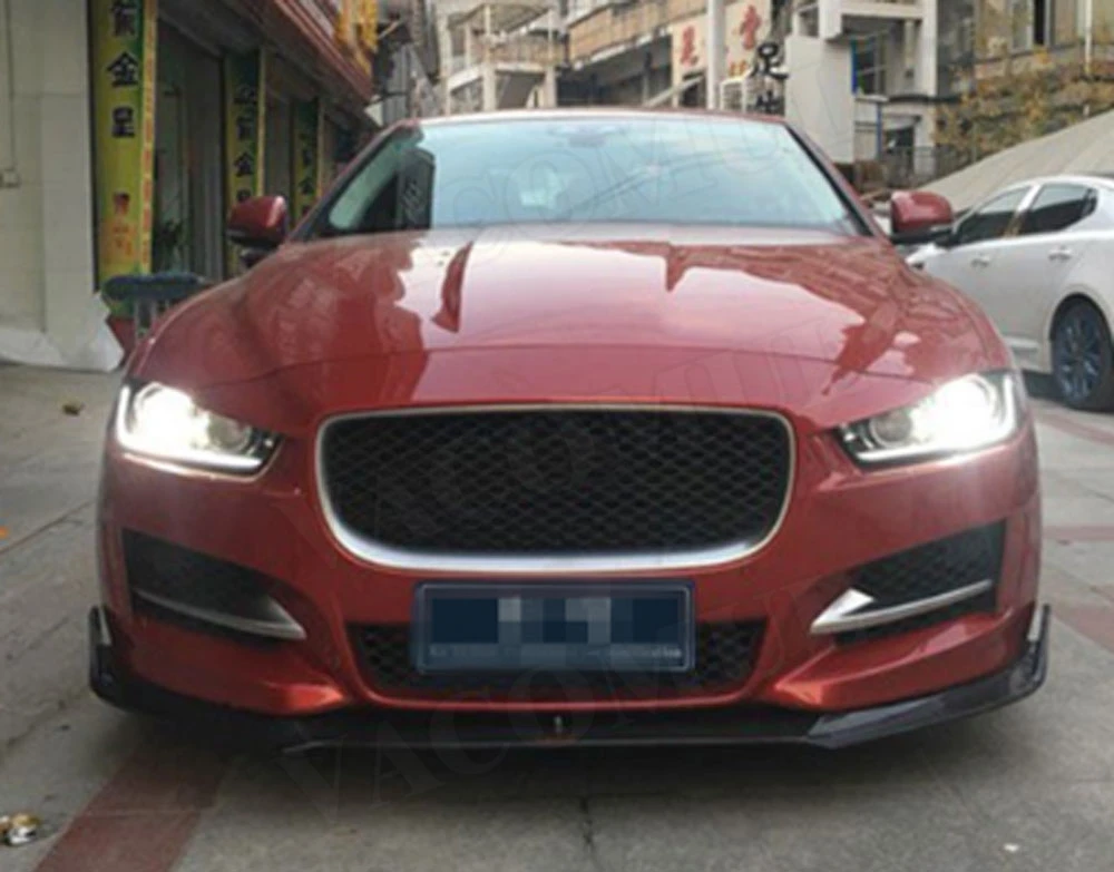 Карбоновое волокно передний подбородок спойлер для Jaguar XE Седан 4 двери C стиль Защита бампера головы