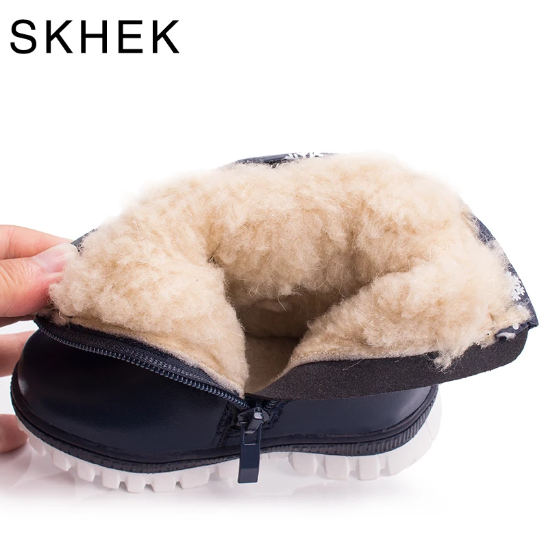 SKHEK 2017 новая коллекция осень зима модные дышащие детские сапоги внутри с шерстью - Фото №1