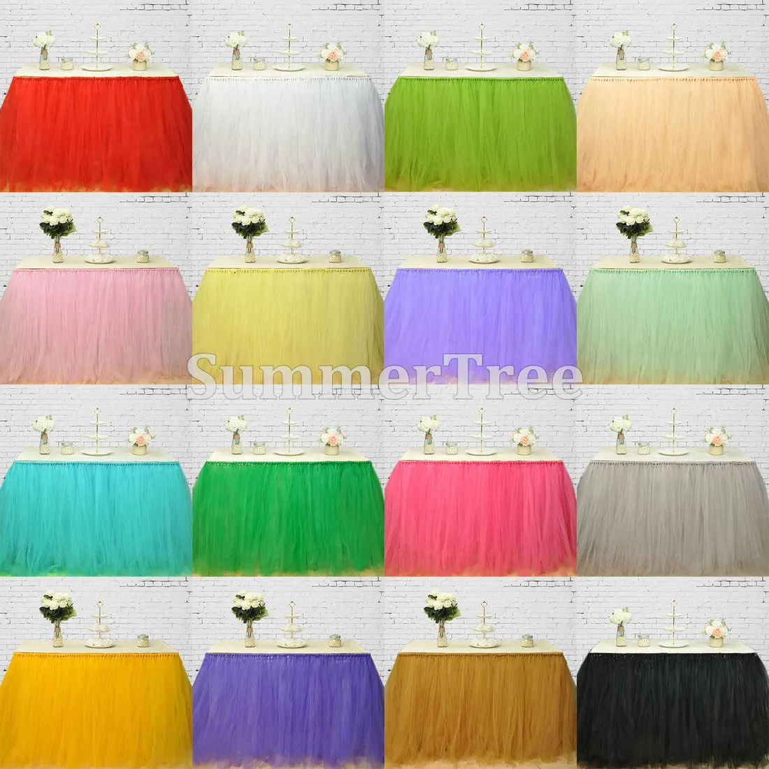 Pink 1 Meter x 80cm Tulle Table Skirt Wonderland Table Tutu Skirting Wedding Birthday Baby Shower Party Decoration